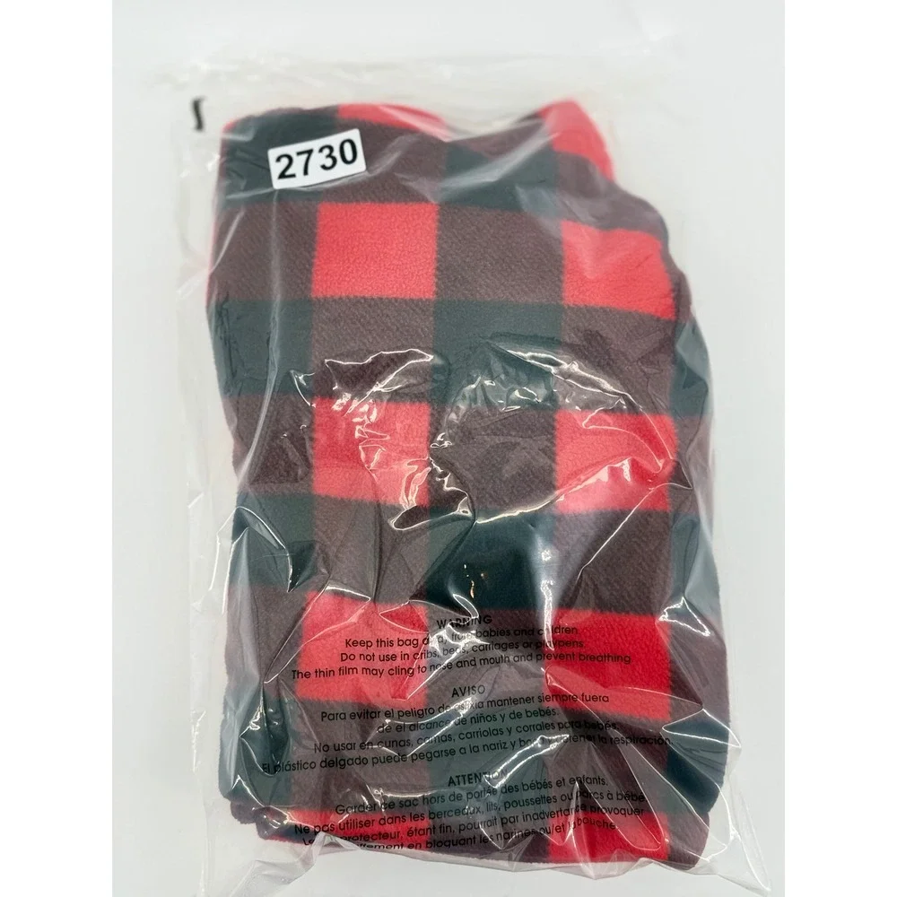 Old Navy Buffalo Plaid Fleece Poncho 4T Polyester Red Black Hooded Gorpcore